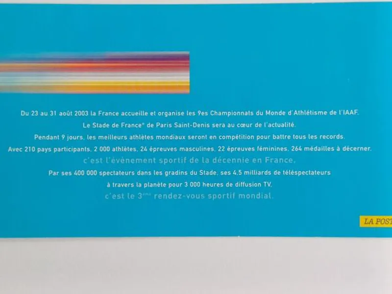 Souvenir Campeonato do Mundo de Atletismo, 2003